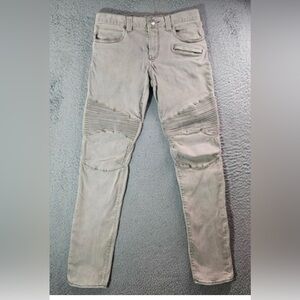 Armani Exchange Men’s Moto Pants Size 33 Beige Tan Slim Fit Designer Jeans